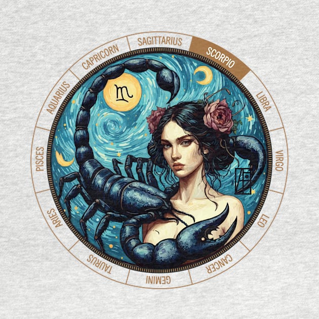 ZODIAC Scorpio - Astrological SCORPIO - SCORPIO - ZODIAC sign - Van Gogh style - 7 by ArtProjectShop